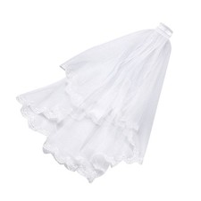  Voile perlé fait à la main de peigne de voile de mariage de dentelle de double