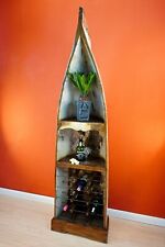 Bateau Étagère à Livres 200cm Vin Maritime Vintage Antique Teck Bois Massif