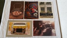 Lot de 5 cartes postales, Oeufs, vélo, vieux métiers, accessoires voiture