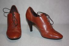 MINELLI Escarpins à Lacets Cuir Marron Clair T 39 TBE