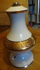 Ancien Pied de lampe de chevet porcelaine + dorures