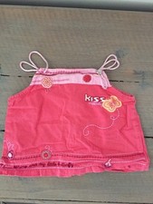 Débardeur rose brodé fleurs