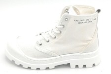 Felmini D056 Bottines À Lacets En Tissu Coton Blanc Semelle C/Armato D