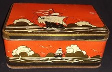 Ancienne boite  sérigraphiée Décor Bâteau Galion  N°756/7