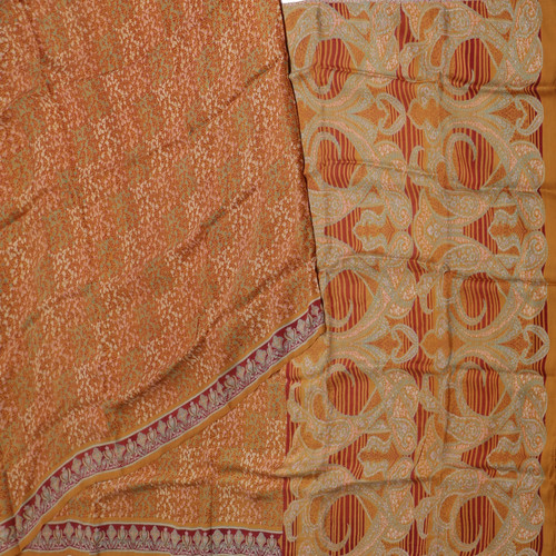Sari vintage jaune moutarde - sari,