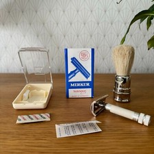 RASOIR SOLINGEN MERKUR + BLAIREAU SAFETY RAZOR NEUFS 337