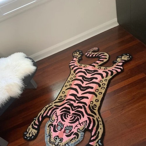 Tapis tigre tibétain - , rose