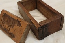 beurrier moule à beurre bois vache objet colletion populaire ancien vintage TBE