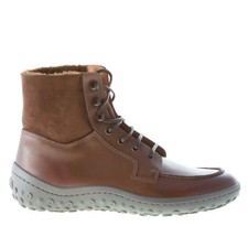 CAR SHOE chaussures homme Brown leather laces ankle boot sheepskin detail
