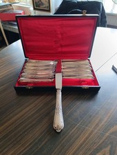 Coffret 12 Couteaux Metal Argenté Style Marly Louis Xv Lame Inox 26cm