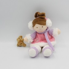 Doudou poupée esquimau rose mauve ourson HISTOIRE D'OURS - 27745