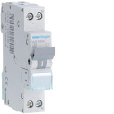 Disjoncteur Automatique 1 Pole+N 32 A 4.5 Ka Curve C 1 M. Din Hager MJN532A