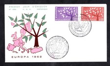 F.D.C. CACHET JUMELAGE PHILATELIQUE EUROPEEN   - EUROPA -   1962