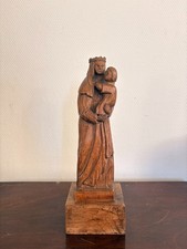 Ancien Sculpture Vierge Enfant