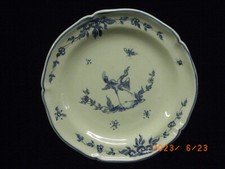 ANCIENNE ASSIETTE PORCELAINE FAÏENCE MOUSTIERS ? DECOR OISEAU