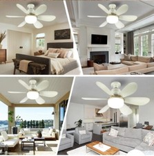 Ventilateur plafond blanc 2 En 1  Télécommandé 6 pales Ampoules Led lumière 40W 