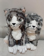 *IKEA*  lot de 2 peluches doudous   Chat tigré gris blanc LILLEPLUTT