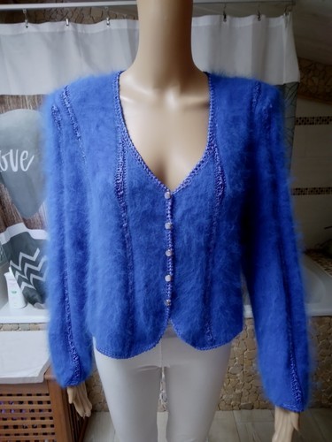 Splendide pull bleu angora - pull,