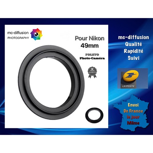 Bague inversion objectif 49mm