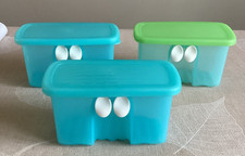 3 petites boites ventilo frais de Tupperware TBE bleues 