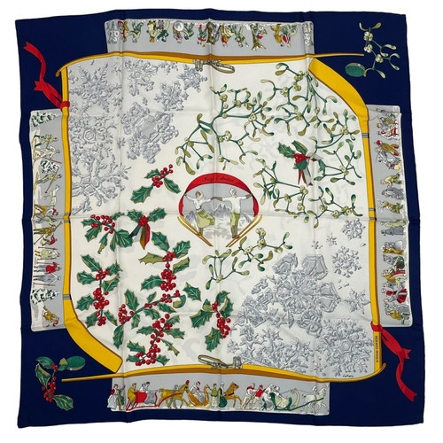 Hermès navy silk carre - navy,