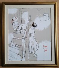 ** TABLEAU HUILE SUR TOILE DE BERNARD DUFOUR "JEUNES FEMMES DANS L'ESCALIER"