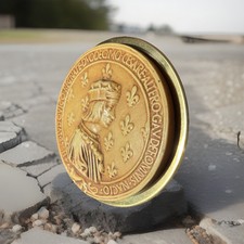 Médaille - LOUIS XII - repro. en plâtre de la médaille de mariage avec Anne