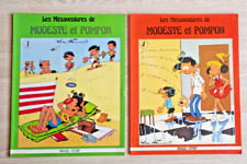 rare LOT DE 2  MODESTE ET POMPON  MAGIC STRIP 1980 VINTAGE ORIGINAL BE 3 et 4