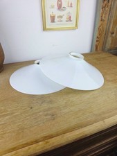 Lot 2 abat-jour opaline blanc