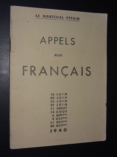Appels aux français - franÇais, 1940