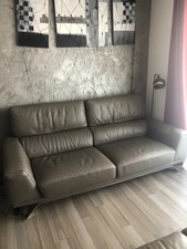 canapé cuir roche bobois gris taupe 4 personnes