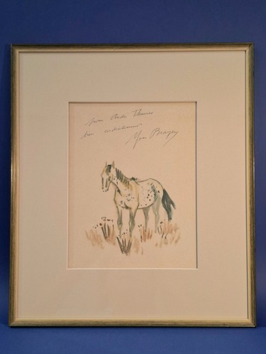 Aquarelle yves brayer cheval - yves,