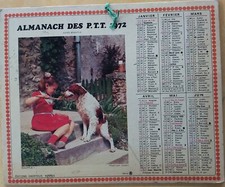 ALMANACH DES P.T.T. double 1972 enfants cheval chien épagneul breton 