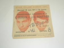 billet ticket boxe boxing , JEAN CLAUDE BOUTTIER x CARLO DURAN 9/06/1971