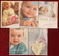 5 catalogues tricot crochet layette Bergère de France 133/137/145/151/156