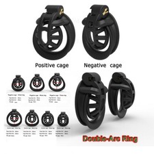 Male Cobra Chastity Cage Lock Device Kit W/ Rings Virginity Device 4/3 Size Ring