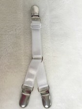 1 Porte jarretelle à l'unité 3 clips métal amovible élastique blanc rétro pinup