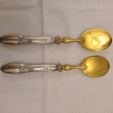 6 cuillères à glace métal argenté vermeil