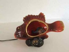 11 ⚜️ Ancienne Lampe électrique Lumineuse Vallauris Forme De Poisson Vintage