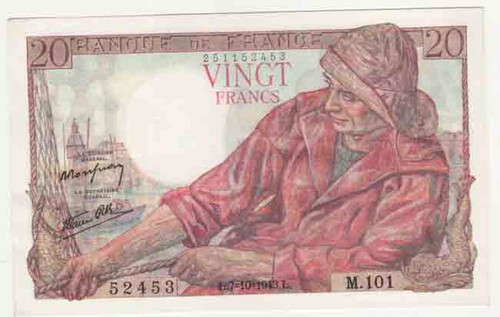 Francs fisherman note - fisherman,