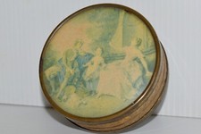 -BOITE A BONBONS DRAGEES FIXE SOUS VERRE XIXe SCENE GALANTE OBJET DE VITRINE