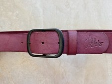 Ceinture Cuir IKKS Rose Bordeaux 75 Cm Neuve