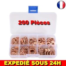 ✅ Kit 200 Pièces Joints Etanchéité Cuivre Boîte Rondelle Jeu Boulons Anneau Plat