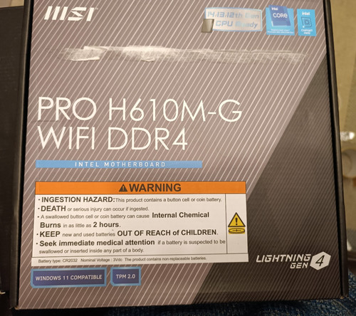 Msi pro h610m wifi - pro, ddr4