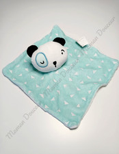 Doudou Plat Carré Panda Blanc