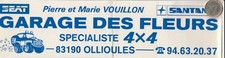 AUTOCOLLANTS. Automobile. GARAGE des FLEURS à Ollioules. Pierre Vouillon. 4X4