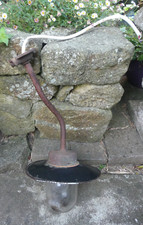 Ancienne Lampe émaillée de Ferme Cour Lanterne Applique industriel usine 52cm