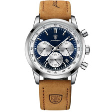 Montre Homme - Poedagar 921 Quartz Acier - Couleur Bleu & Argenté Moderne