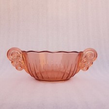 Coupe Centre de Table Val Saint Lambert VSL Gervaise Luxval Art Deco Rose Verre