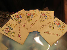 5 anciens menus peint a la
